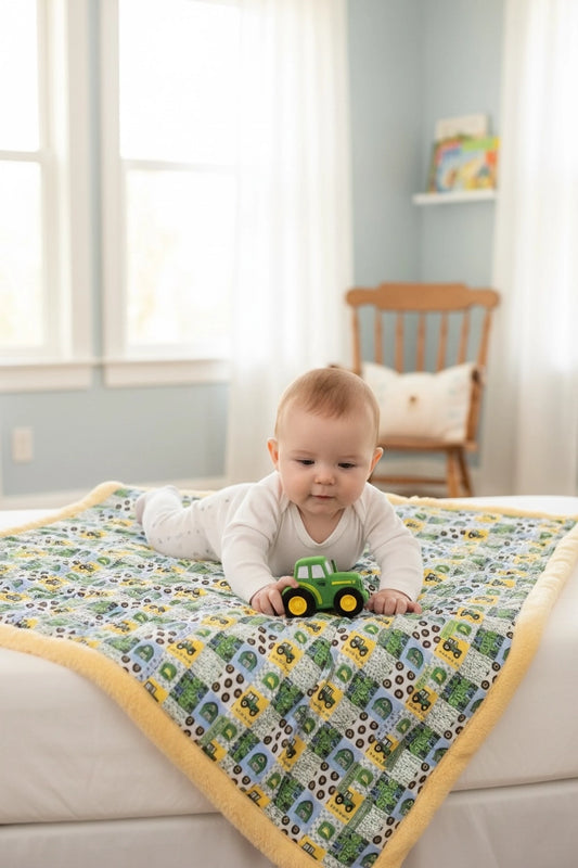 Little Man, Tractor Throw Blanket
