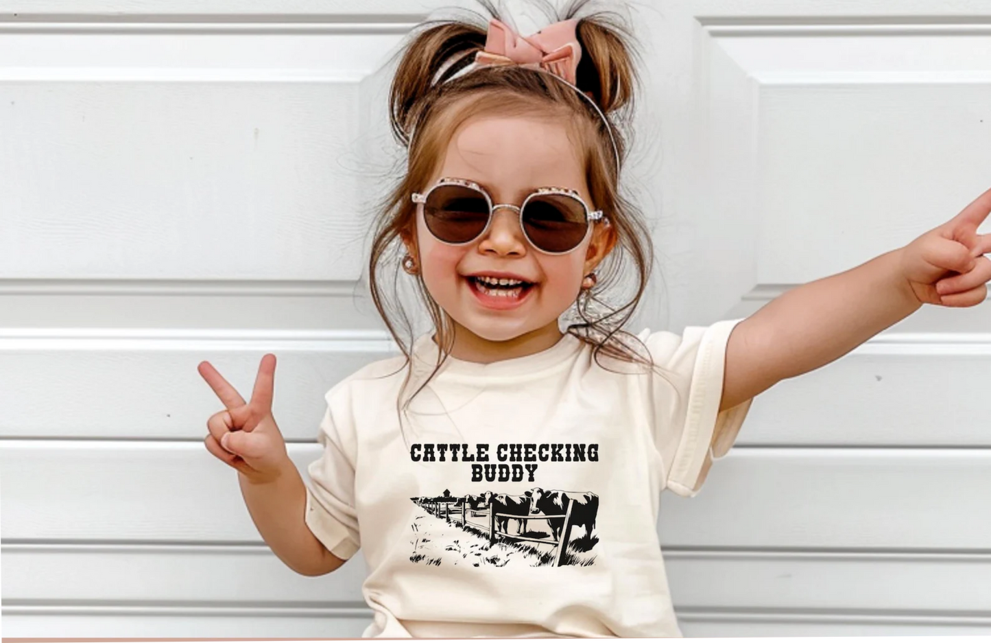 Cattle Checking Buddy Tshirt | Toddler