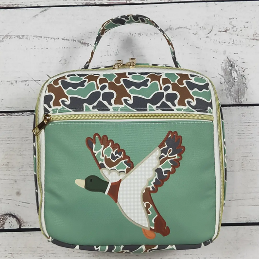 Camouflage Duck Printed Canvas Lunch Boxes Bag